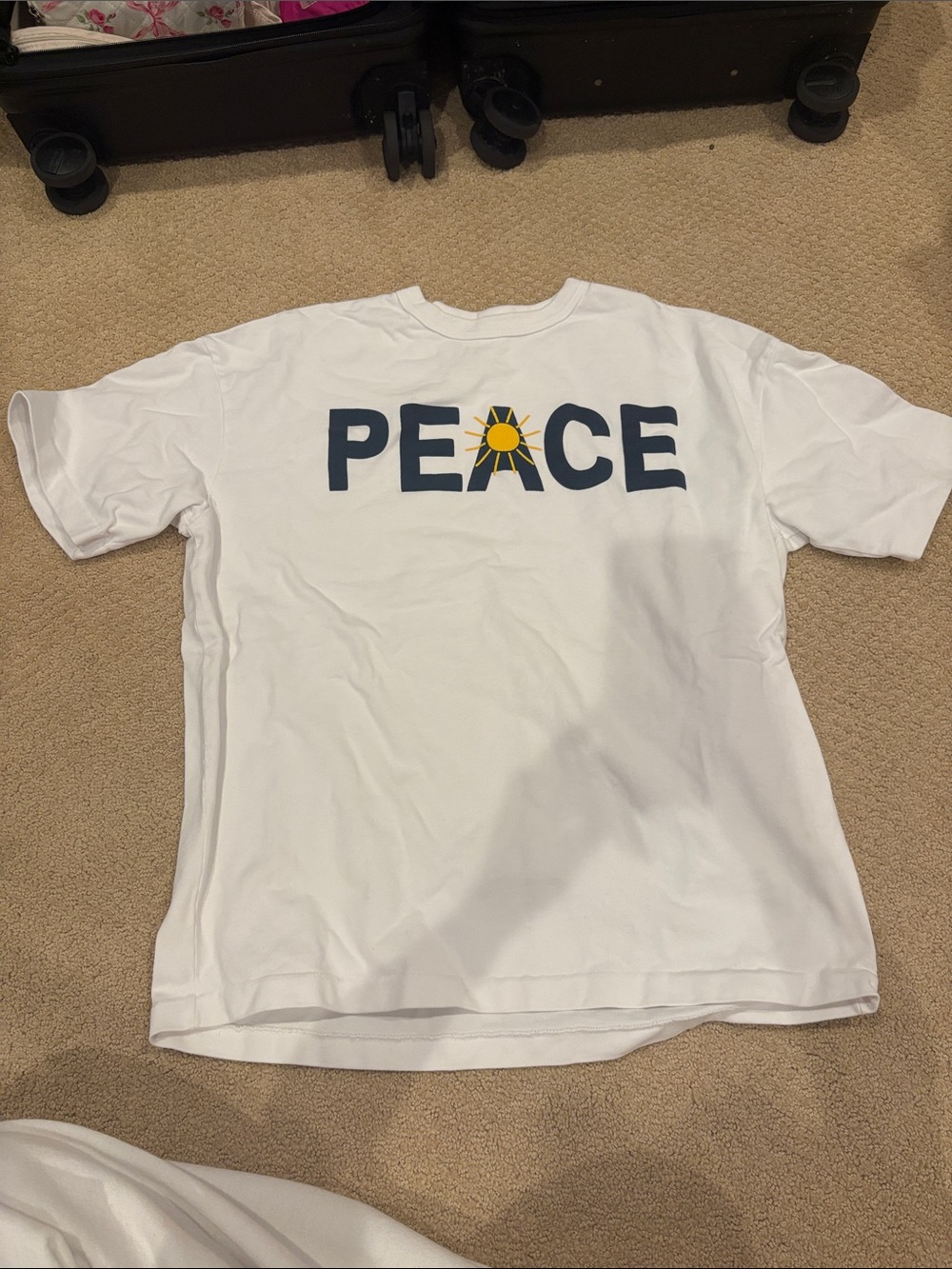 Madhappy white PEACE Graphic Tee with Sun Accent